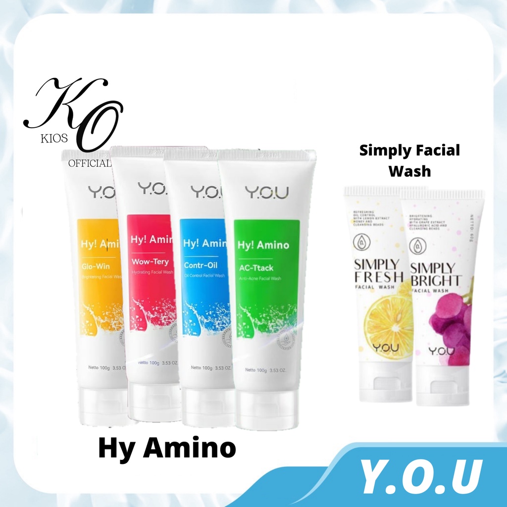 You Basic Skin Care Simply Fresh and Bright Facial Wash 60g &amp; Hy Amino Facial Wash