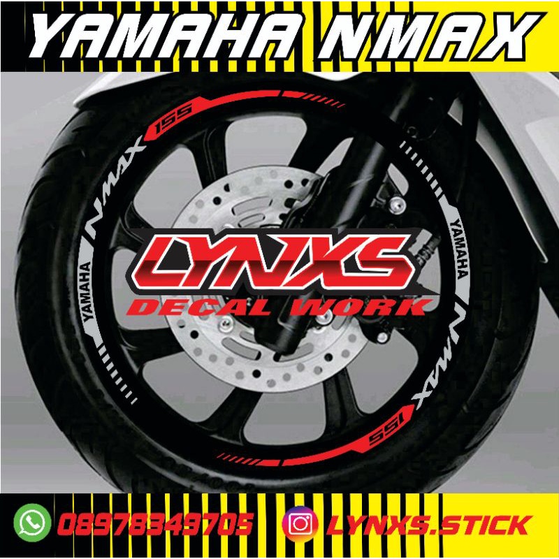 cutting stiker Lis velg Yamaha nmax new/old fullset