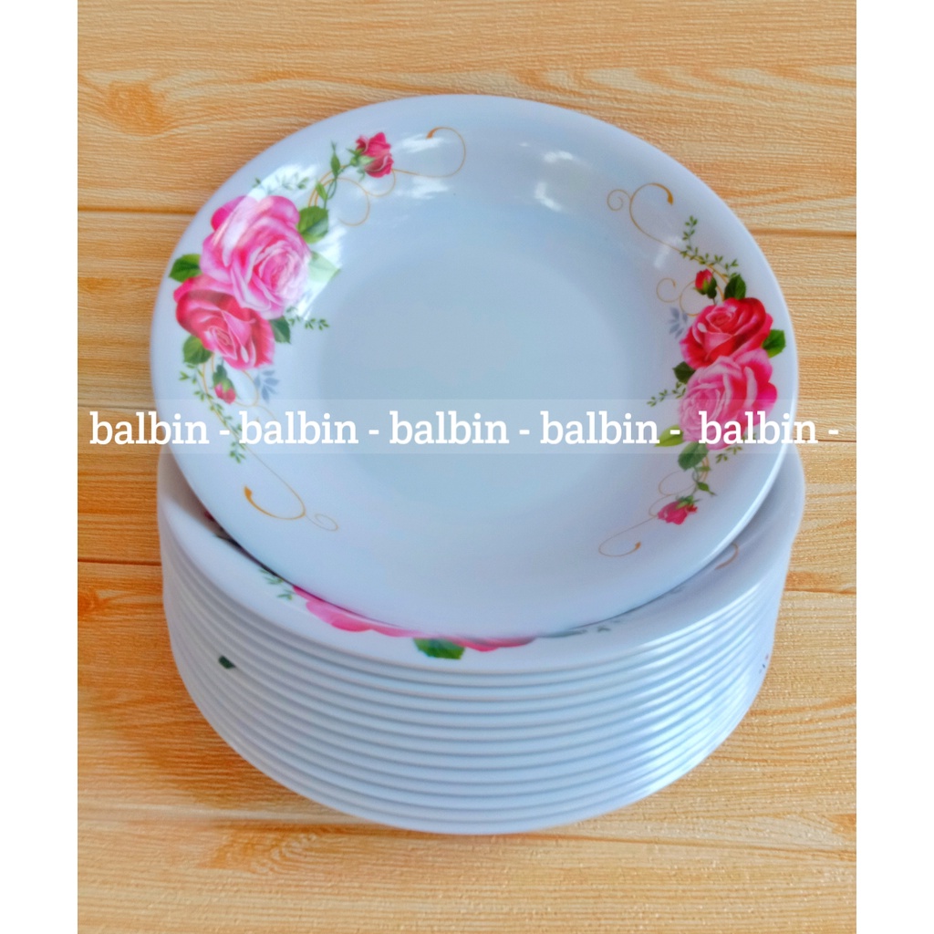 balbin - 3 PIRING MELAMIN 9.INCHI/PIRING MAKAN MELAMINE 9.INC/PIRING MAKAN CEKUNG/PIRING MOTIF FLORA TERBARU-K.A.N - MELAMINE WARE