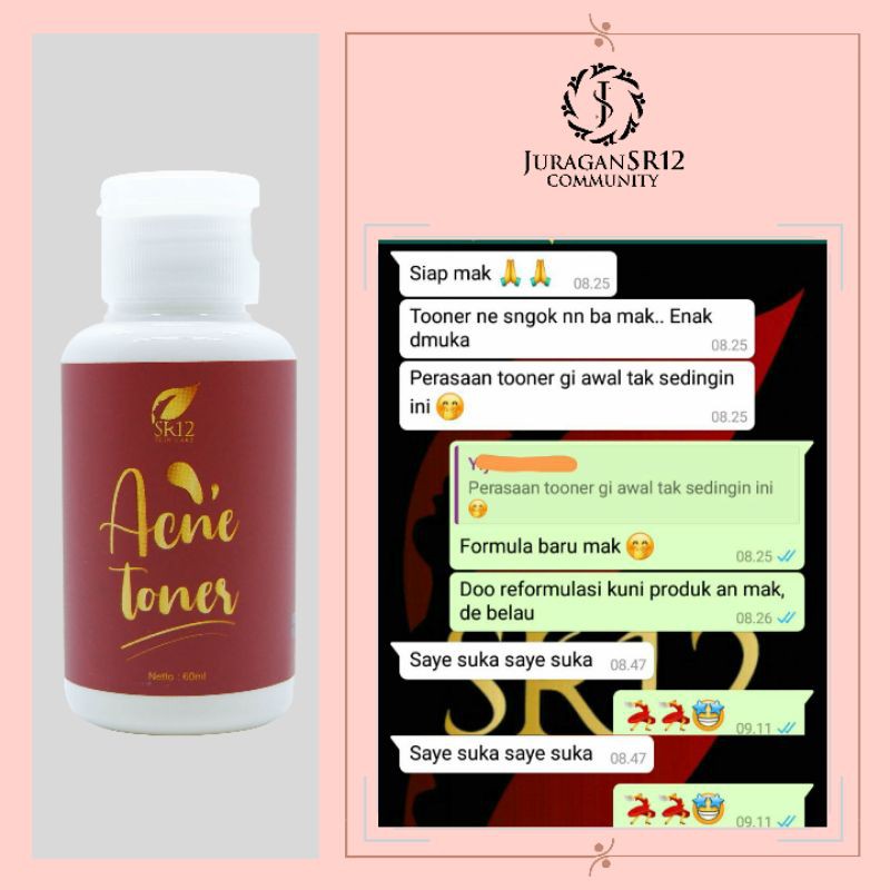 Acne Toner Premium SR12 Obat Jerawat Beruntus Regenerasi Kulit Mati Toner Jerawat Aman Ampuh BPOM