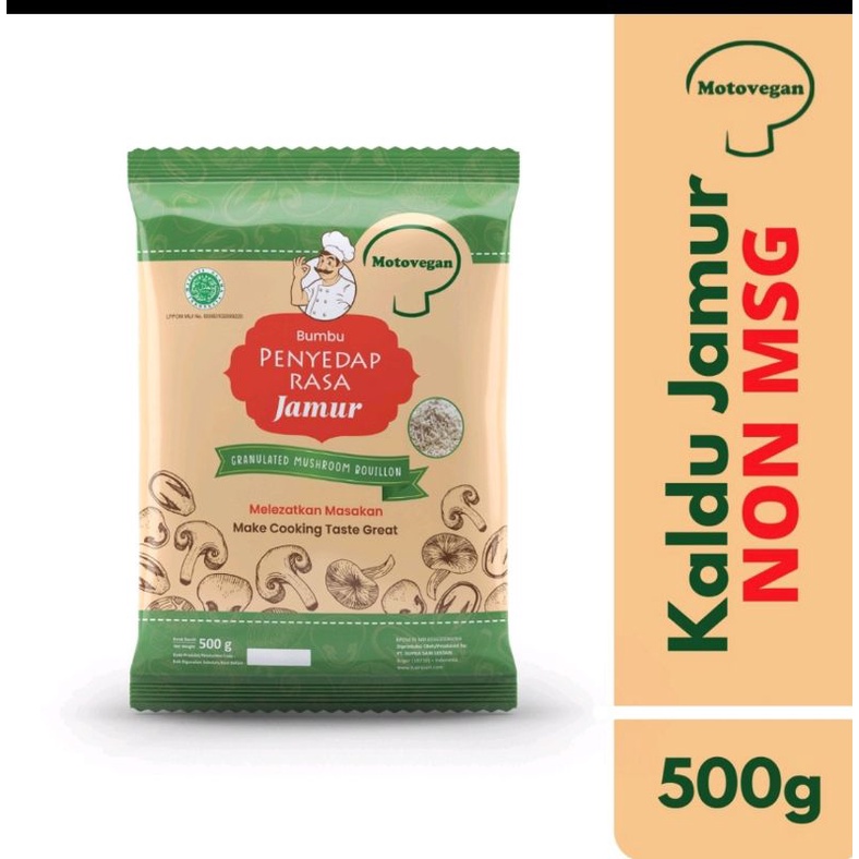

Moto vegan 500 gram kaldu jamur /penyedap rasa jamur motovegan non msg label halal