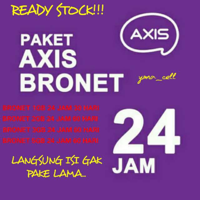 PAKET AXIS KUOTA BRONET 1GB, 2GB, 3GB, 5GB