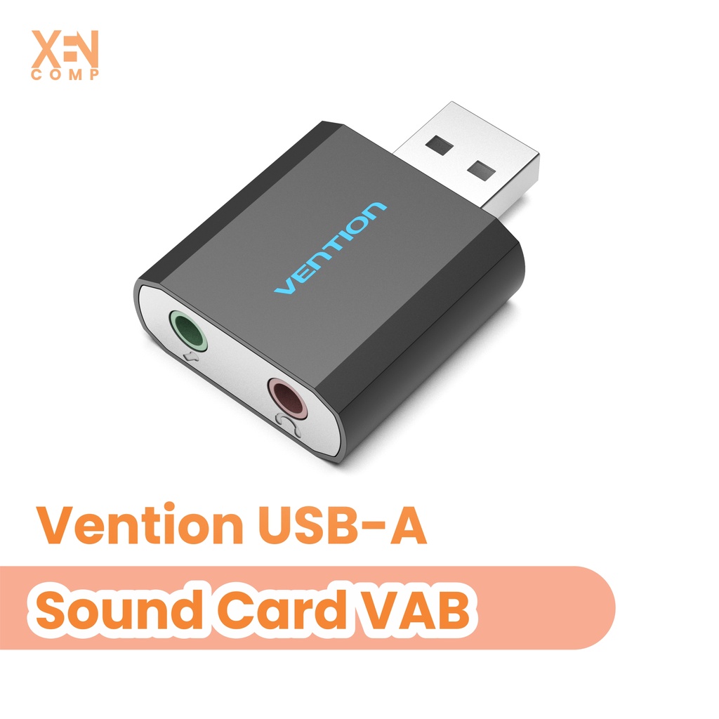 Vention Universal External USB 5.1 Channel Sound Card - Hitam VAB-S17-B