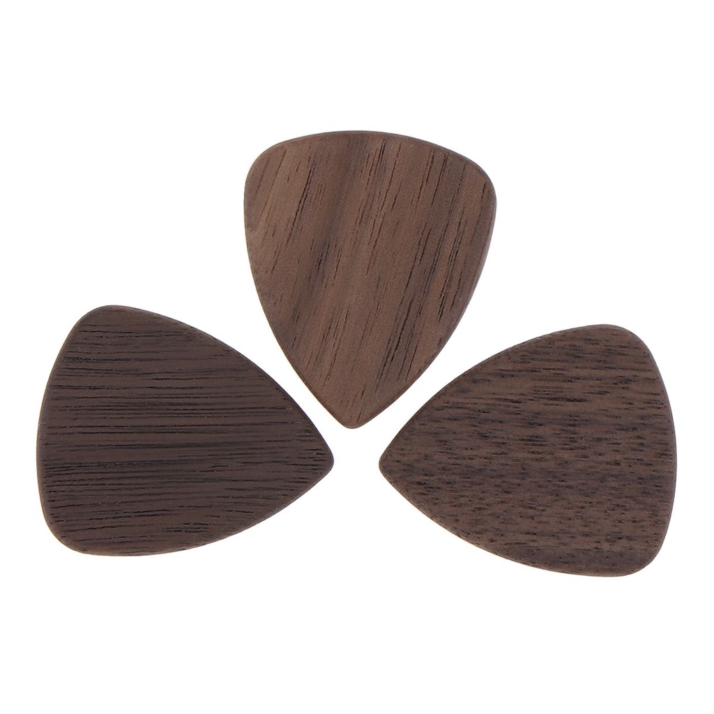 3pcs Pick Plectrum Bahan Kayu Dengan Kotak Untuk Gitar Akustik Bass Elektrik Ukulele