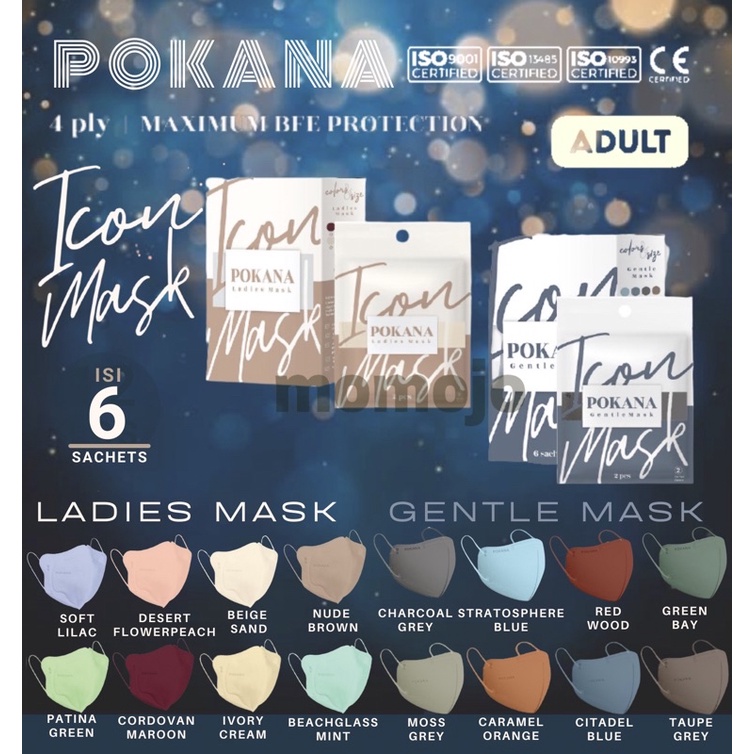 MASKER POKANA ICON MASK MASKER MEDIS 4 PLY EARLOOP