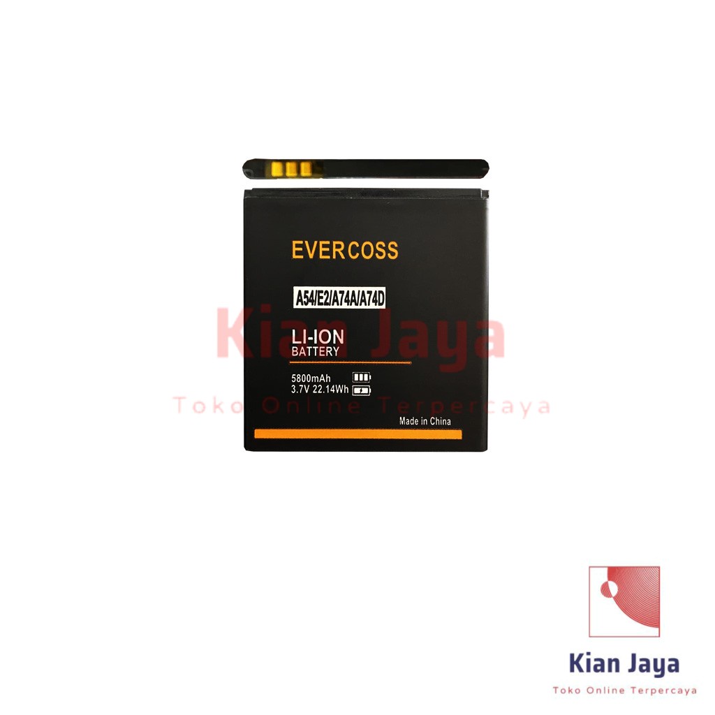 Baterai Evercoss A54 A74A A74D E2 Original Double Power Batrai Batre Battery Hp Ori