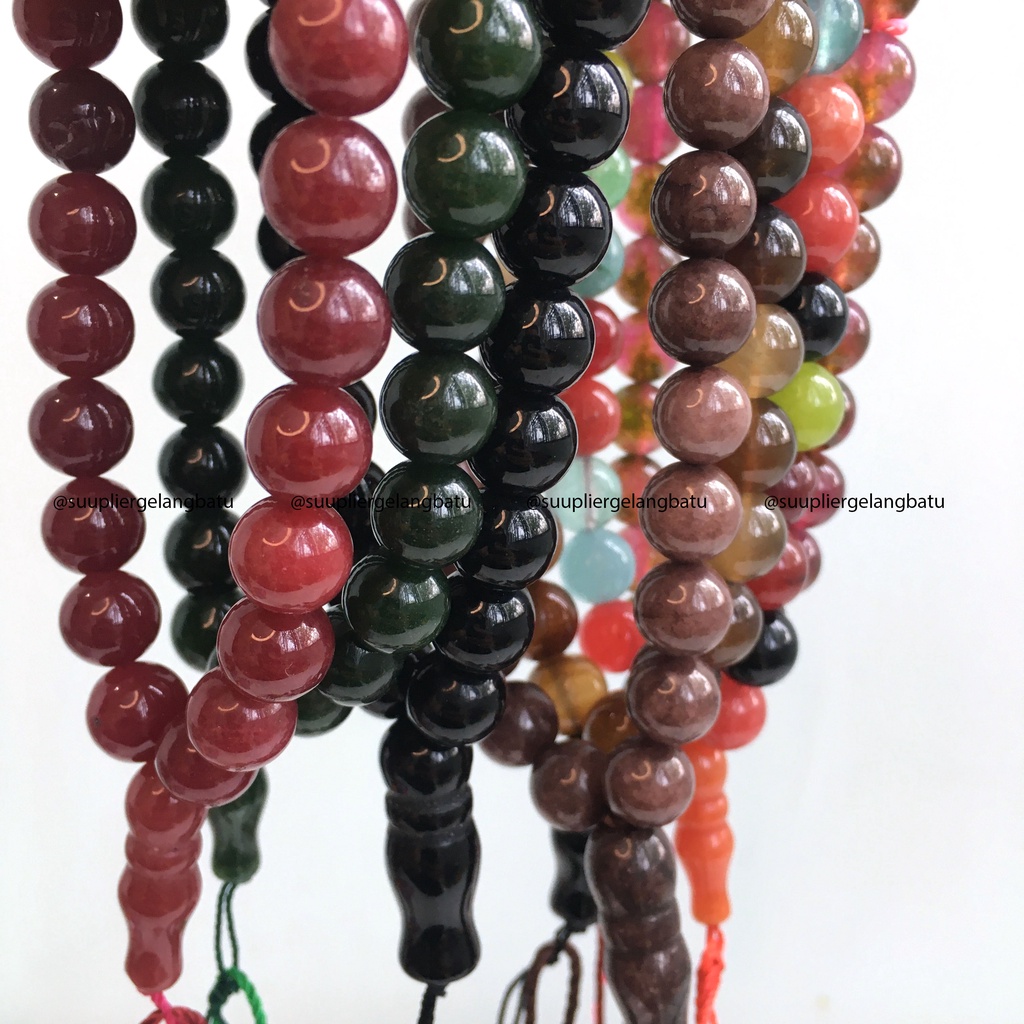 tasbih tangan batu alam 10mm 33 butir natural tasbeh akik kado sehat