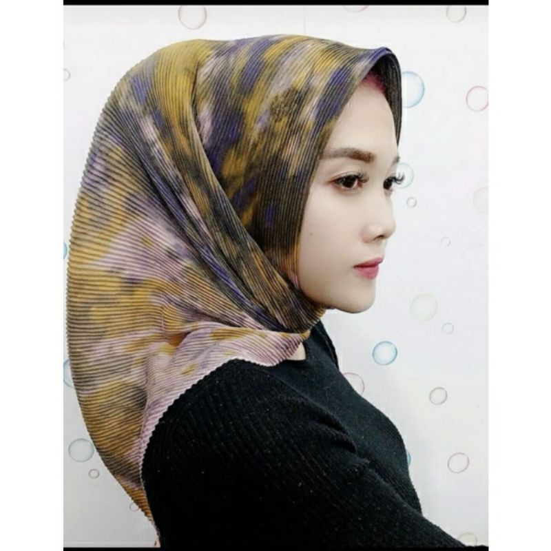 hijab sego empat plisket tiedie ori imah scarf jilbab segi empat plisket tidie