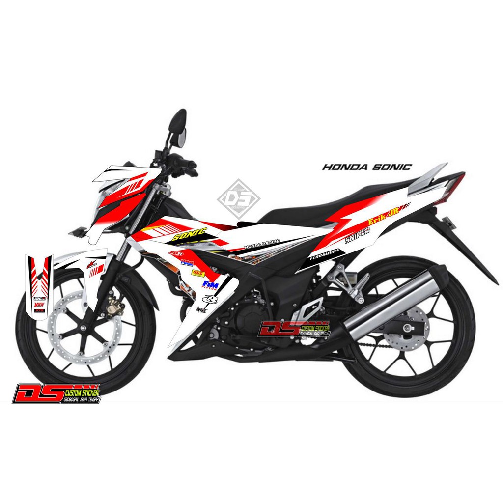 Striping Decal Honda Sonic Simpel Putih Merah Shopee Indonesia