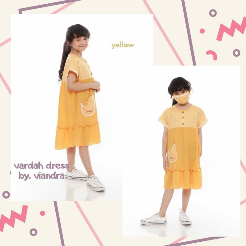 VIANDRA Pakaian Baju Dress Tunik Katun Anak Perempuan