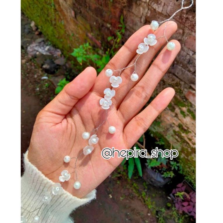 headpiece bunga/headpiece hijab/headpiece mutiara/hiasan kepala hijab/bando hijab [TRT. 893953]