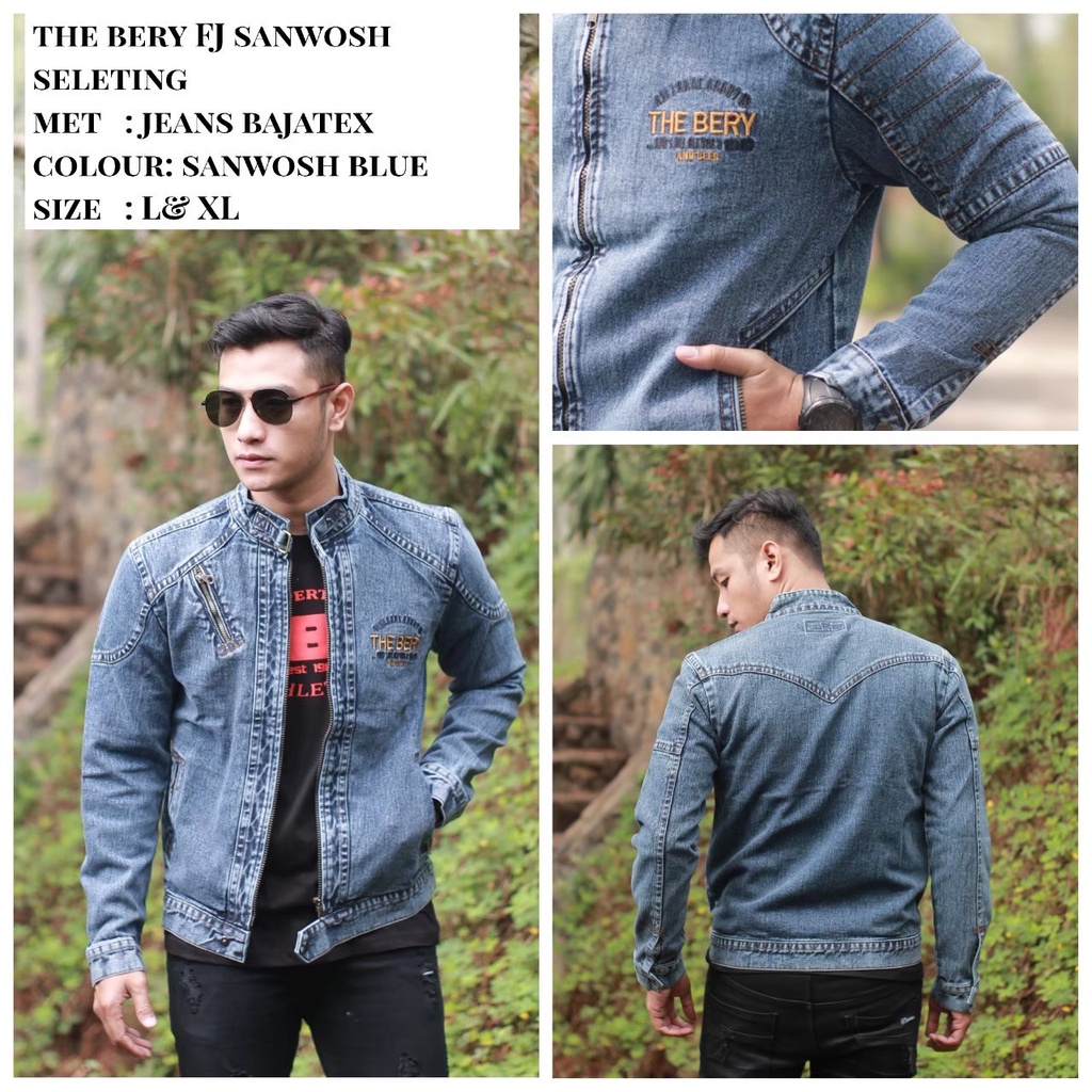 JAKET JEANS SANDWASH PRIA TERBARU / JAKET JINS LEPIS PRIA / JAKET JEANS PRIA DISTRO BANDUNG / JAKET 