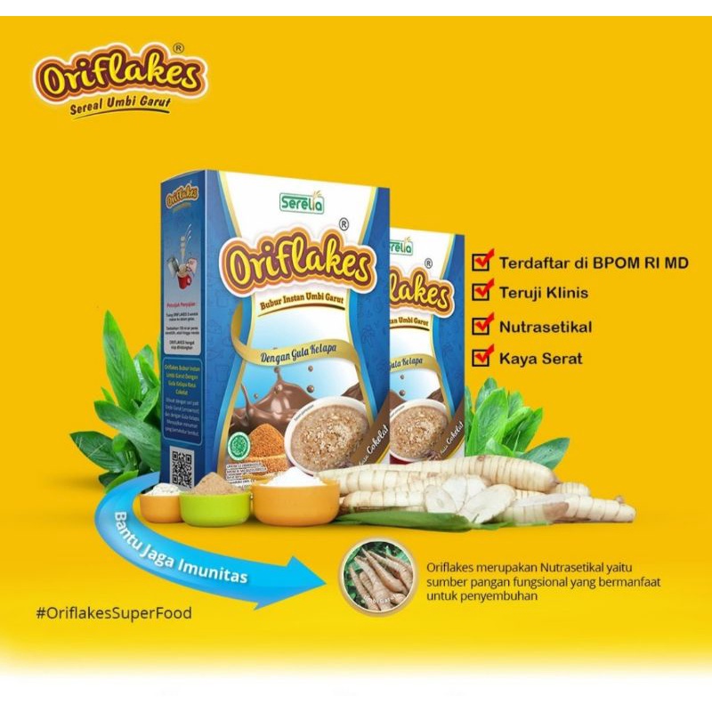 

ORIFLAKES - Slim Diet - sereal umbi garut Sereal Untuk Mengatasi Maag Asam Lambung