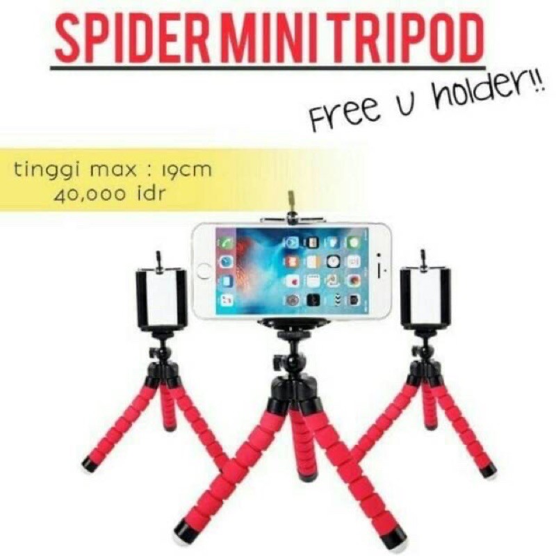 Tripod Spider Holder U mini tripod spiderman tongsis flexible