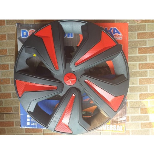 caver variasi dop velg mobil ring 13 in merah hitam 1612