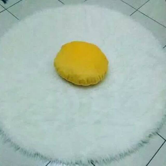 Alas Foto Bulu /Alas Foto Produk Lingkaran 50cm Bulu Korea Putih