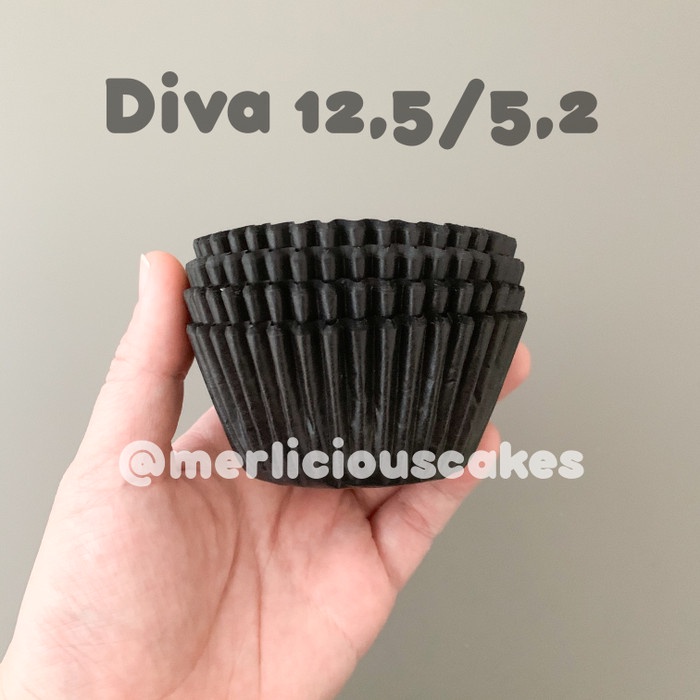 Jual Diva Cupcake Cases Hitam 125/52 Paper Cup Kertas Muffin 100 Pcs ...