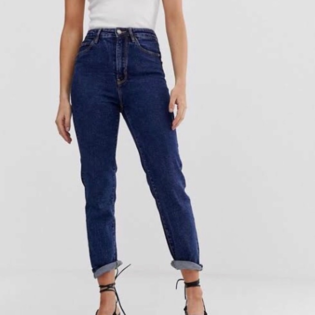Mom Jeans Stradivarius dark blue