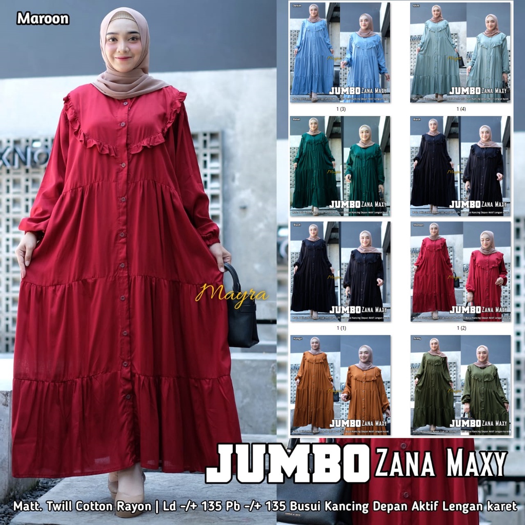 [Bayar Di tempat]. haniya 2 DRESS XXXL JUMBO / BAHAN RAYON TWILL / GAMIS SYARI LD 130-2