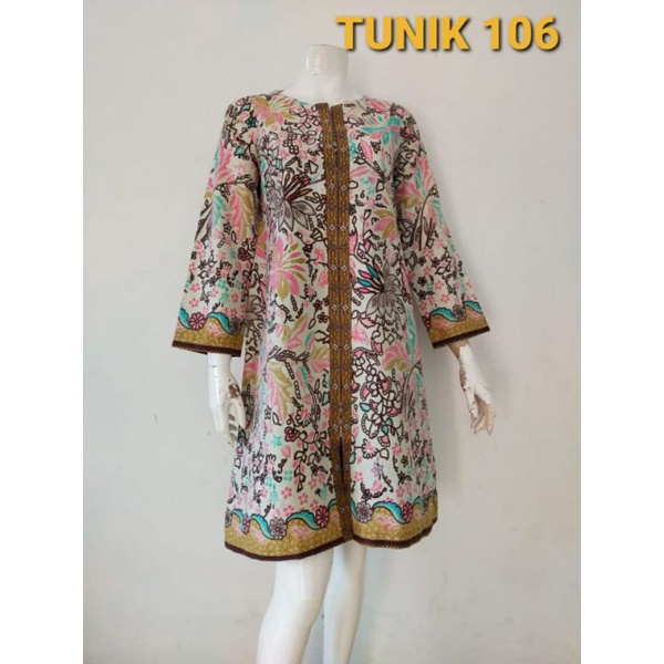 TUNIK/DRESS WANITA BUSUI BISA BUAT KERJA BATIK CAP LAPIS FURING/TRICOT