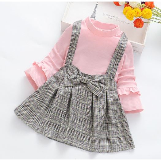 [Brandedbaby] DRESS ANAK PEREMPUAN IMPORT / OVERALL ANAK PEREMPUAN IMPORT LENGAN PANJANG GIRL FASHION