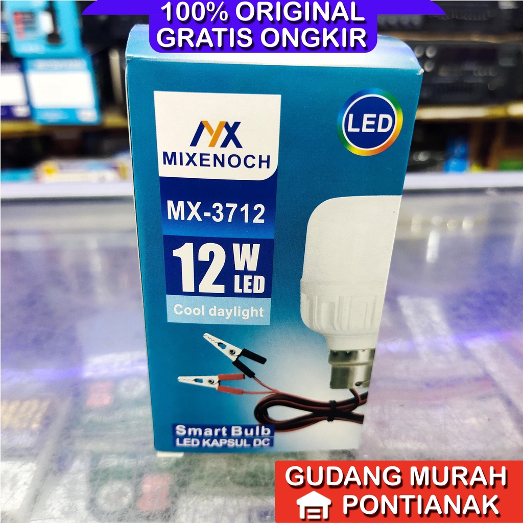 Lampu DC Mixenoc Jepit Aki Watt Lengkap 6w 12w 18w 25w 30w