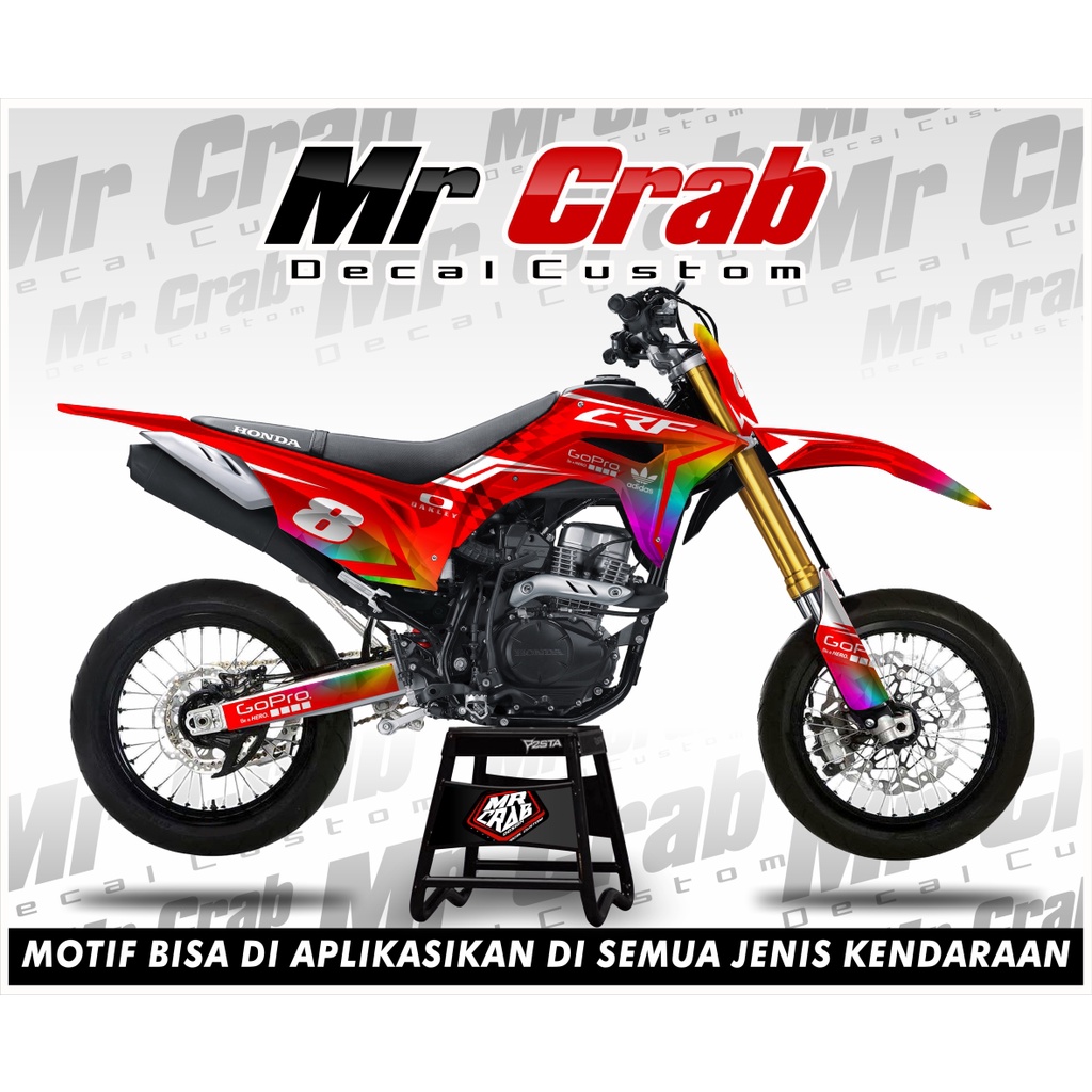 decal stiker crf 150 l full body  MERAH - Supermoto
