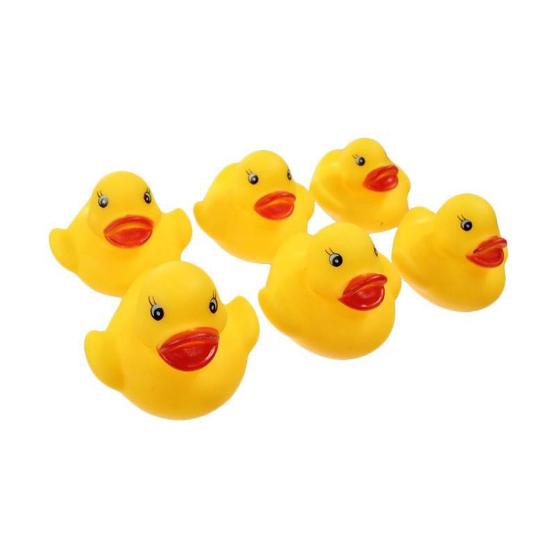 MAINAN ANAK BEBEK KARET MAINAN MANDI ANAK BEBEK ENCIT MAINAN BEBEK KUNING 6 PCS