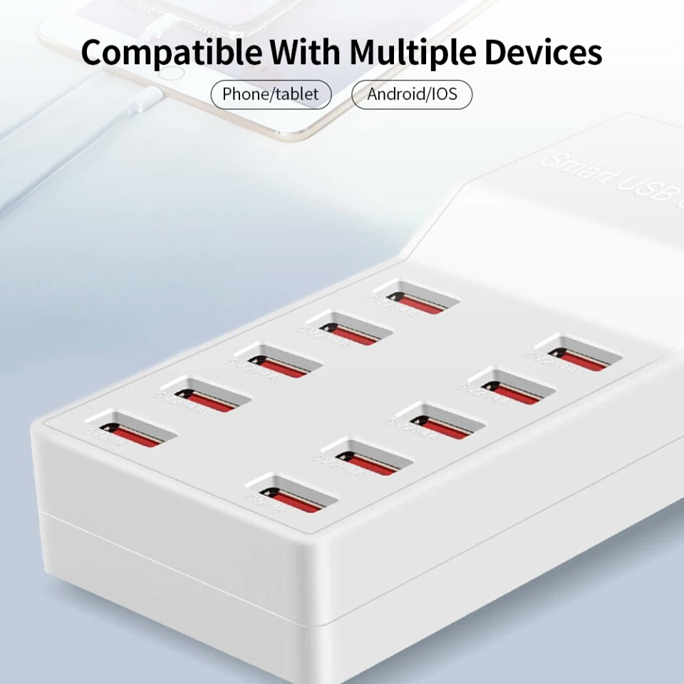 CHARGER USB 10 PORT QUICK 3.0 FAST CHARGE 50W PD