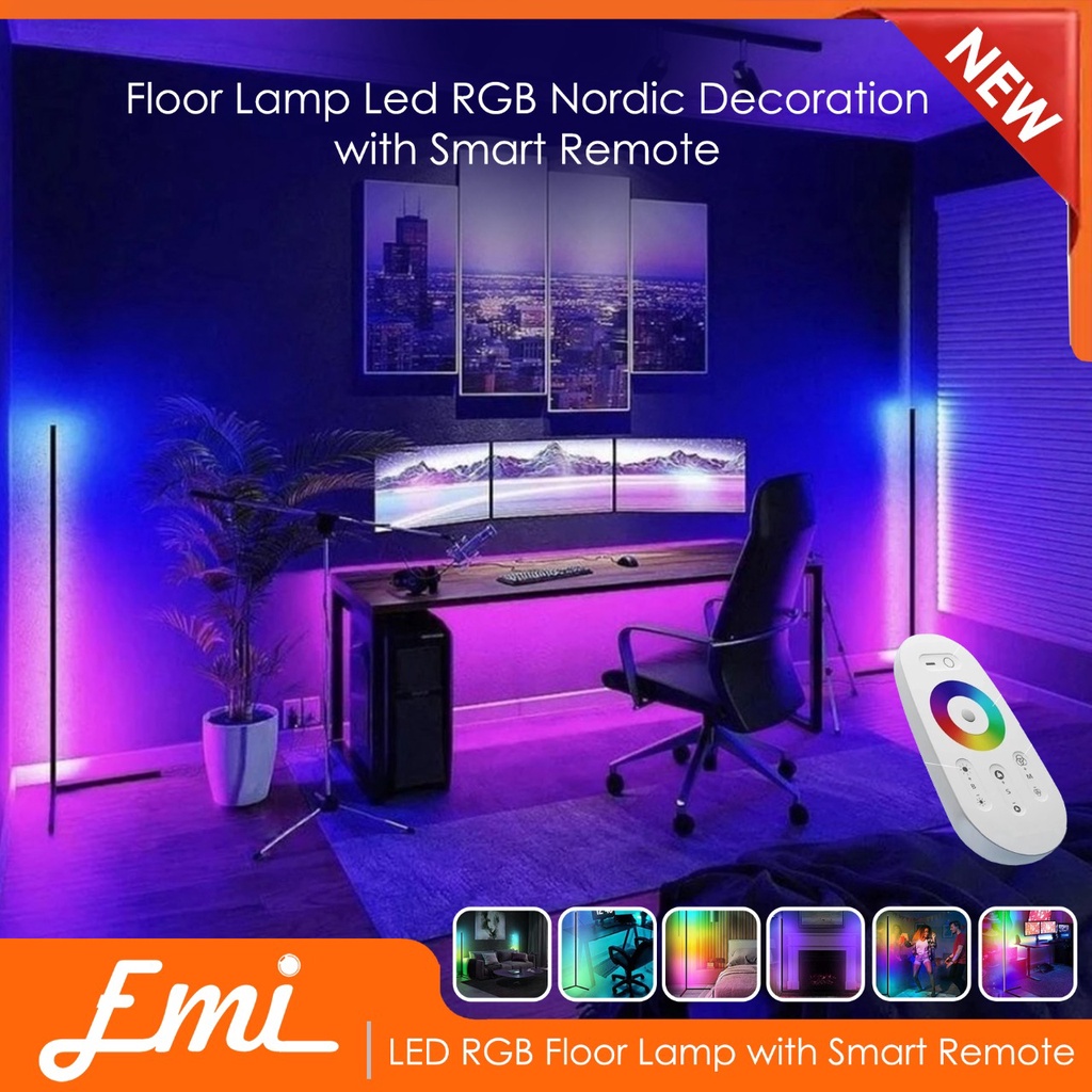 LED RGB Floor Lamp with Smart Remote - Lampu Hias LED RGB Pintar