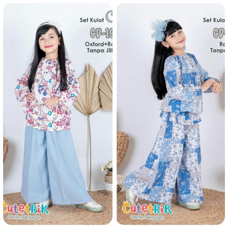 setelan kulot anak perempuan cala usia 5-8tahun