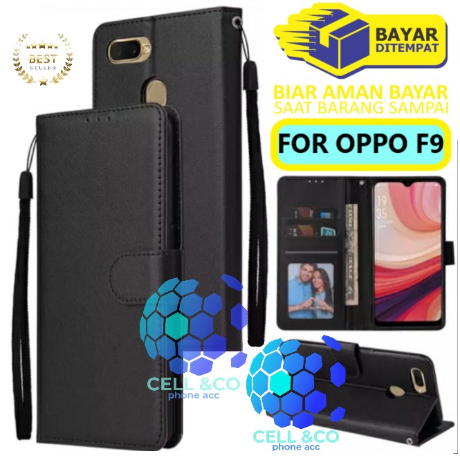 Flip cover OPPO F9 Flip case buka tutup kesing hp casing flip case leather wallet