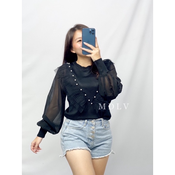 MDLV ~ 51509 Veisha Knit Top Atasan Blouse Import Baju Korea Import Fashion Import