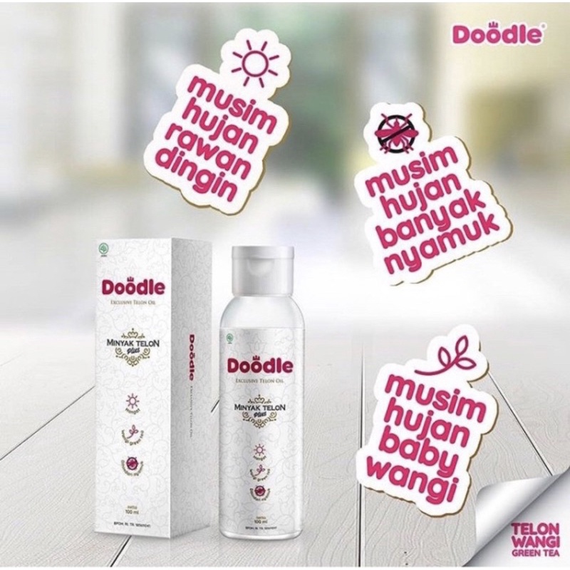 Minyak Telon Doodle Green Tea 60ml &amp; 100ml | Doodle Minyak Telon Bayi