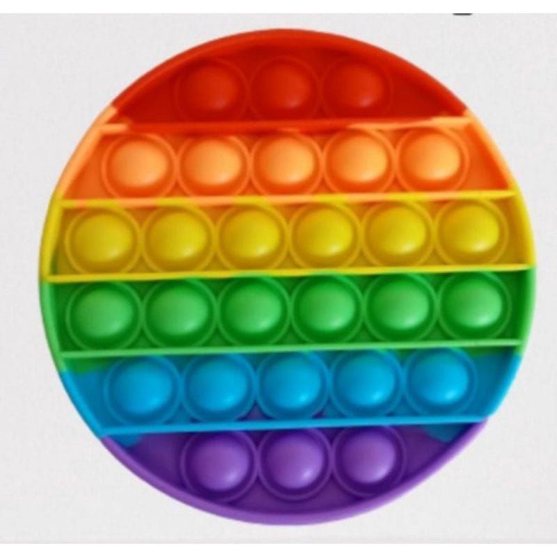 New Fidget Push Pop Its Mainan Anak Toys Kids Mainan Popit Murah Rainbow Pop ⭐ Supergiant ⭐-Bulat