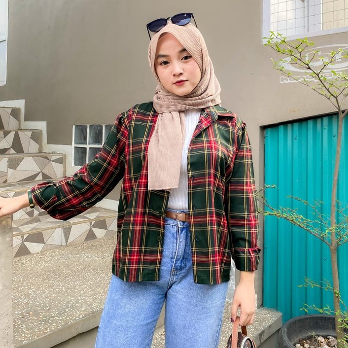 KEMEJA TARTAN SHIRT OVERSIZE BY HAIZONA-5