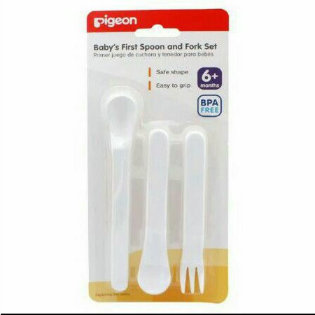 Pigeon Baby First Spoon &amp; Fork Set / Sedok Mpasi Bayi / Sedok Makan Bayi