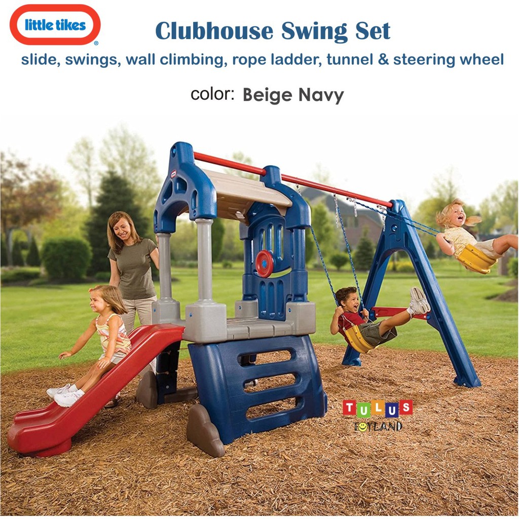 Playground Little Tikes Clubhouse Swing Set Mainan Perosotan Ayunan Anak Outdoor Seluncuran besar