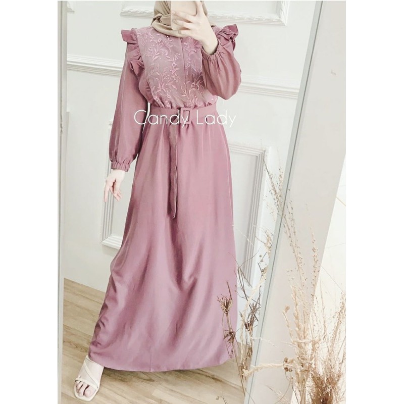 GAMIS NALENA SWAN BROKAT TILE DAILY - BRUKAT BUSUI DRESS REMAJA WANITA MUSLIM BRUKLAT TERBARU KONDANGAN