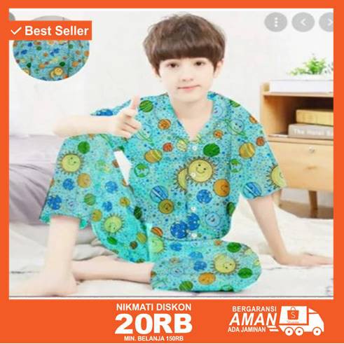 Setelan Baju Tidur Anak Kecil Kaarakter Lucu Piyama Lengan Panjang Unisex Cewek Cowok Baju tidur ana