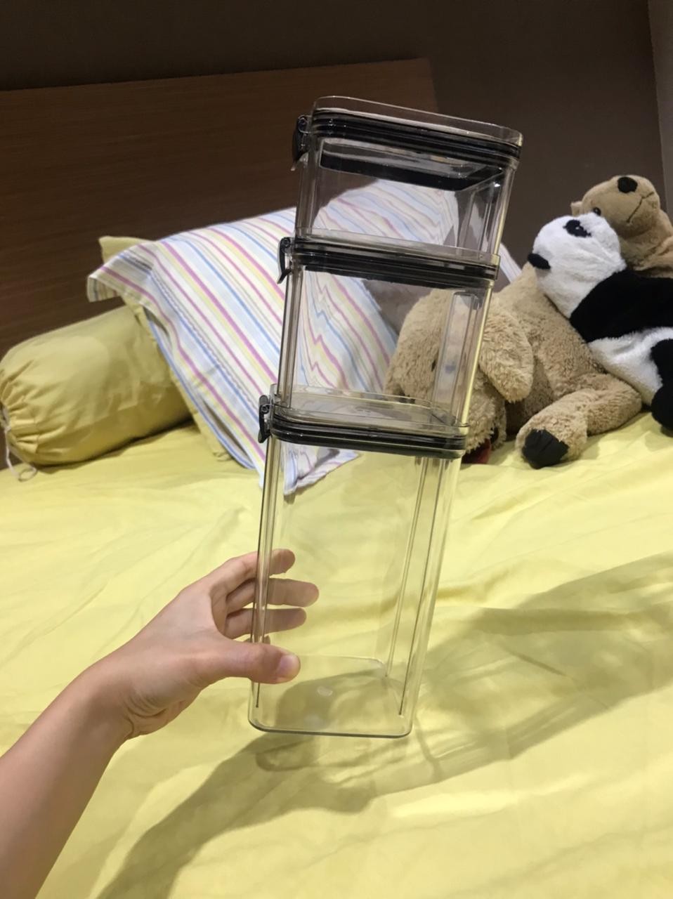 [ Ryo ] Vinnbar Toples Plastik - Food Container Grade Pet - 3 Pcs / Peralatan Dapur / Kitchenware