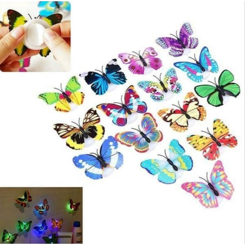 PAJANGAN KULKAS KUPU2 LED BUNGLON DEKORASI LED BUTTERFLY