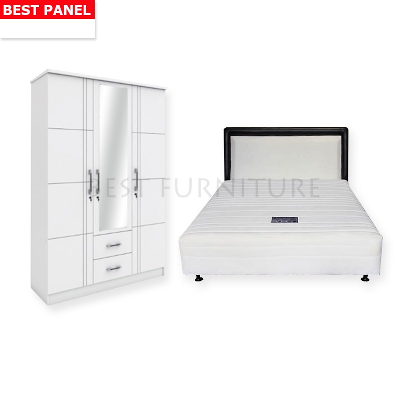 Best Paket Hemat-09 Furniture Ruang Kamar Multibed uk. 160x200 dan Lemari Pakaian 3 Pintu