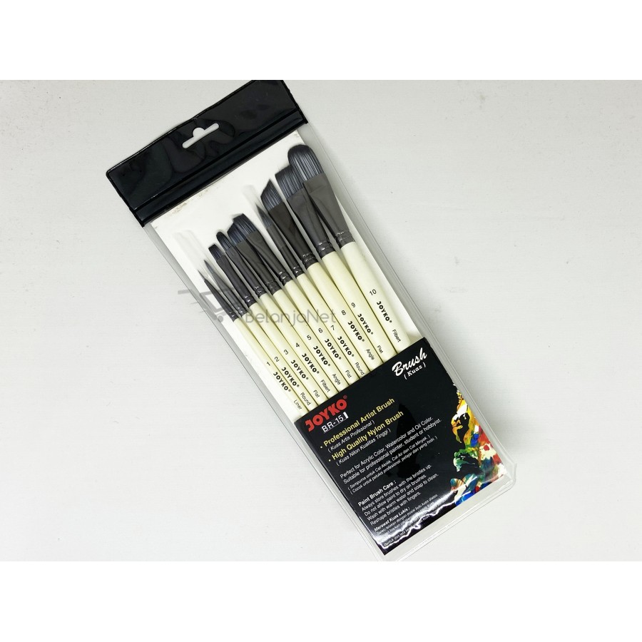 Kuas Cat Air Kuas Lukis | Acrylic Brush Joyko BR-15 1 SET 10 PCS