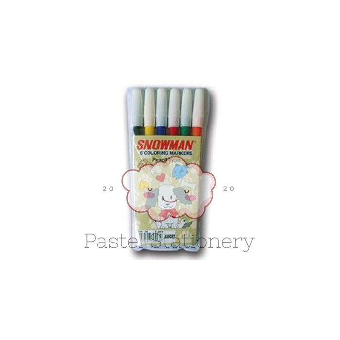 

Spidol Kecil Snowman PW-6A Color Marker 1 Set Isi 6 Warna