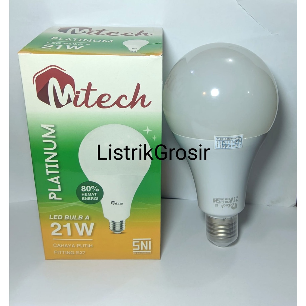 Lampu Led MiTech Platinum A Bulb 21w 21Watt Bohlam Led Bergaransi 1Thn