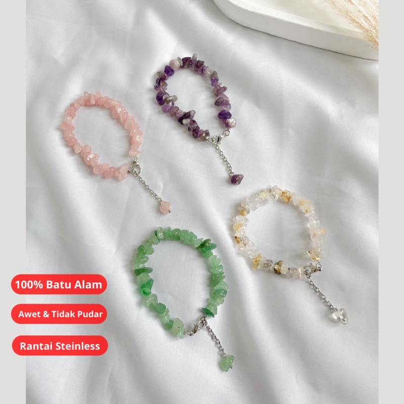 Stone Bracelet/Gelang Batu Alam Asli/ Gelang Batu Wanita/ Gelang Batu Akik/ Gelang Etnik Wanita/ Gelang Amethys