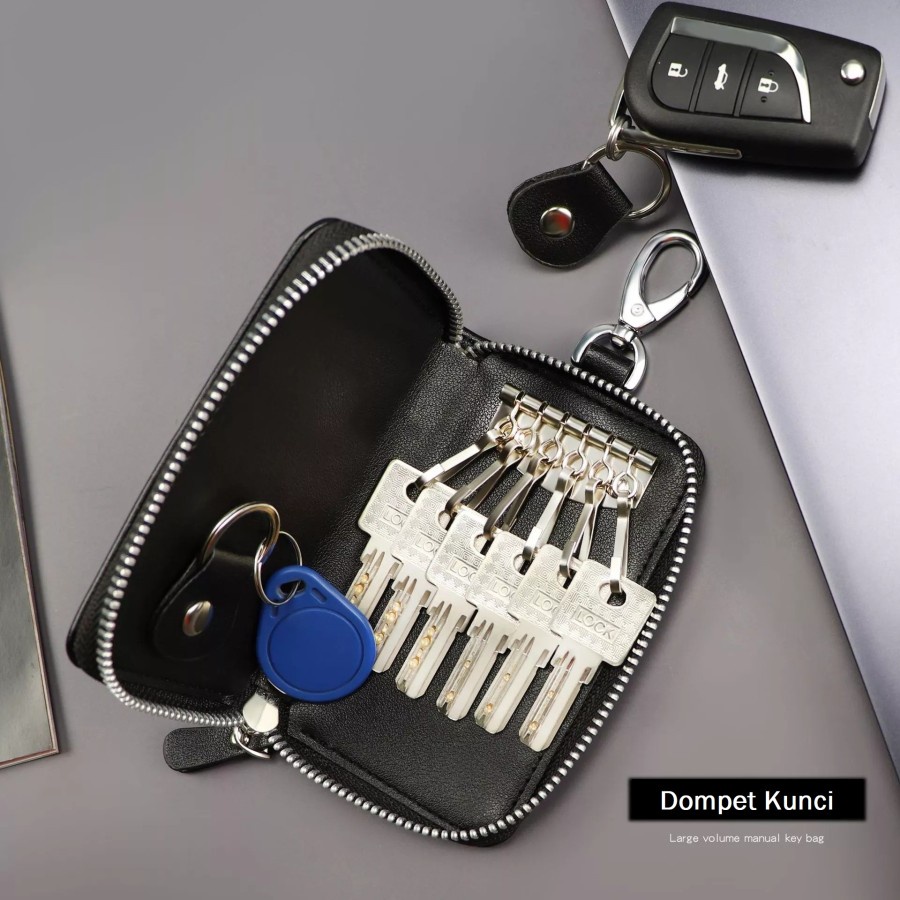 Dompet stnk mobil motor kulit Gantungan Kunci Remote Carabiner Mobil Motor Multifungsi