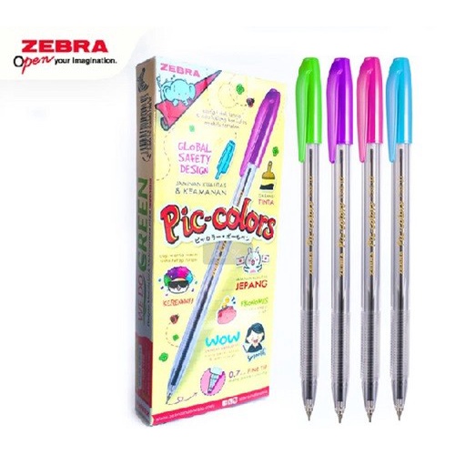 

Zebra Stick Pen Semi Gel Piccolors 0.7 Black / 12Pc
