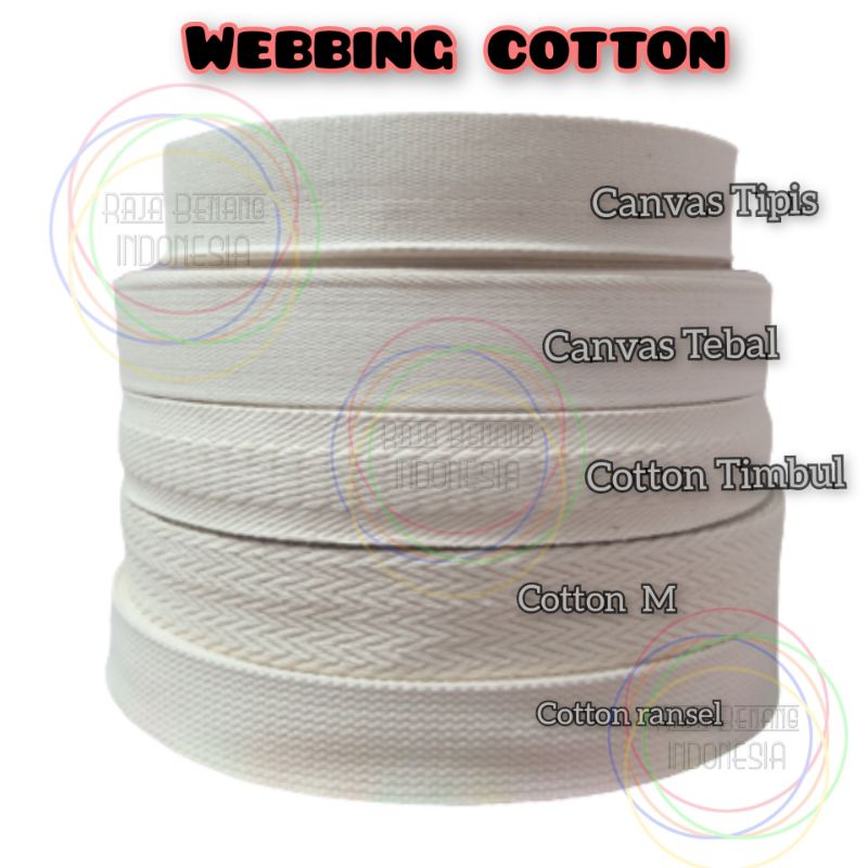Webbing Cotton / Pita Katun /Tali Tas Bahan Katun - meteran